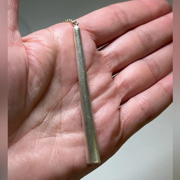 🎉HP🎉 NWOT: adjustable silver necklace with circle and long pendant - Picture 6 of 11